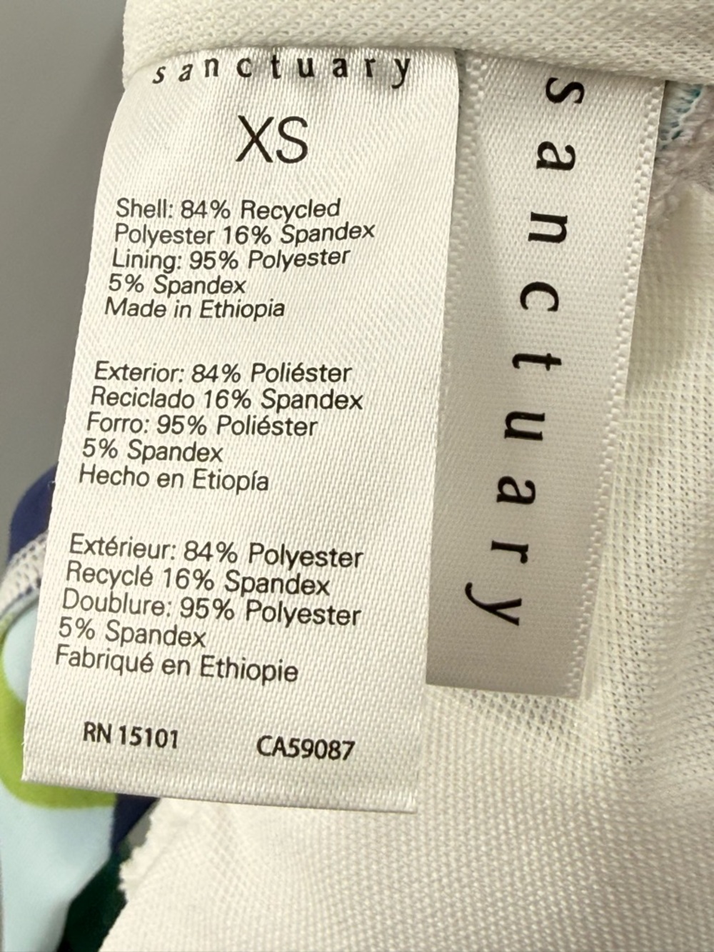 NWT Sanctuary Multi Color Retro Print Deep Plunge Swimsuit Blue Green Size XS - Picture 11 of 12